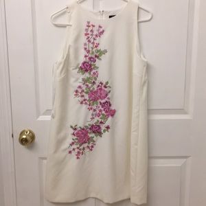 White and floral dress